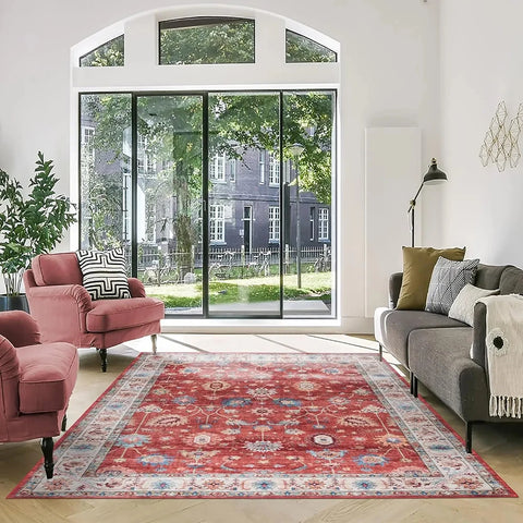 Navak Carpet Exclusive Picks Bohemian Style Loop-Pile Rug - Ultra-Thin, Stain-Resistant, Non-Slip Carpet for Living Room & Office, Soft Floor Mat
