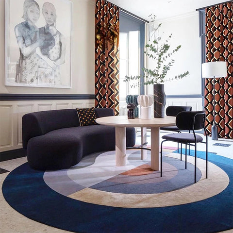 Navak Teppich, Teppiche im nordischen Stil für Schlafzimmer, leichte, luxuriöse Wohnzimmerdekoration, runder Teppich, Zuhause, flauschiger, weicher Teppich, dicke Plüsch-Lounge-Bodenmatte
