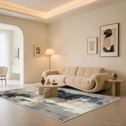 Navak Teppich, Kunststil, abstrakt, weich, Schlafzimmer-Dekoration, großer Teppich, rutschfest, Sofa-Tischset, faltbar, maschinenwaschbar, Wohnzimmerteppich