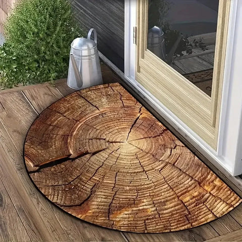 Navak Carpet Rutschfeste, halbrunde Fußmatte mit Blumenmuster, saugfähig, Willkommensteppich, waschbar, Fußmatte, Eingangsmatte für drinnen und draußen