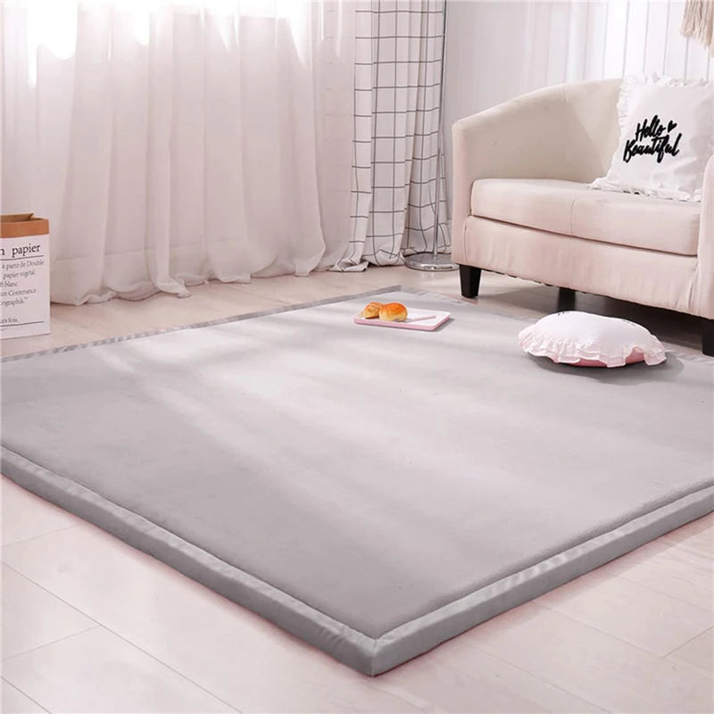 Navak Carpet 1 Stück Japanischer Tatami-Teppich, Korallensamt-Teppich, Babymatte zum Spielen auf dem Boden, 3 cm dicke Krabbelteppiche, gepolsterter Schaumstoff-Teppich zum Spielen für Kinder