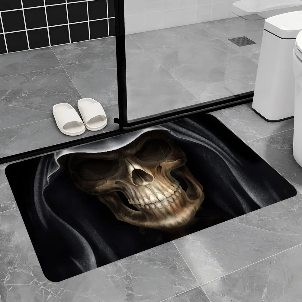 Navak Teppich Dark Horror Skull Anime Bodenteppich Nordischer Stil Home Fußmatte Badezimmer-Toilettenmatten Schlafzimmer Nachttischmatten