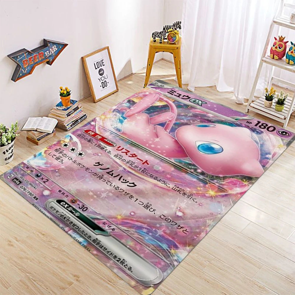 Navak Carpet Daily Picks Pikachu Charizard Gengar Kartenspiel-Thementeppich für Schlafzimmer, Bodenmatte, Wohnzimmer, E-Sportzone, stilvolles Dekor, Willkommensteppich