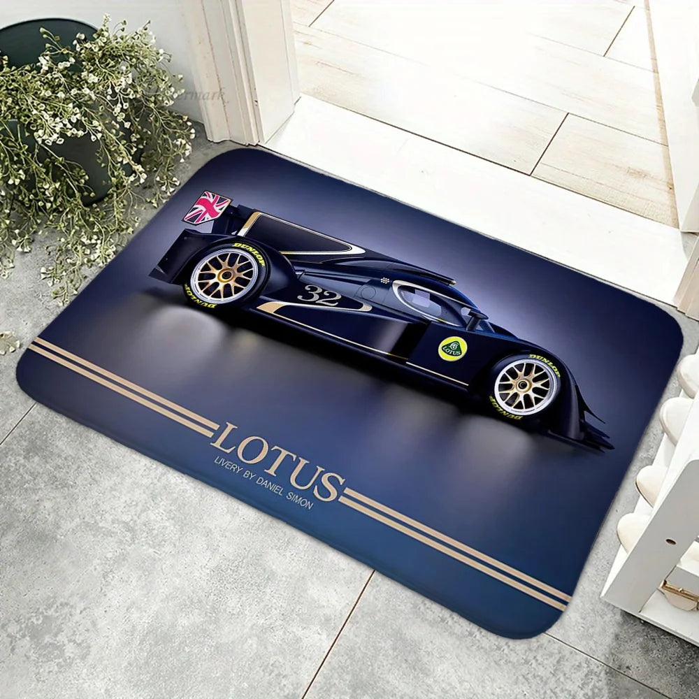 Navak Teppich, 1 Stück, Lotus Caterhams Racing Team, Auto-Bodenmatte, Bodenmatte, rutschfest, für Küche, Schlafzimmer, handgefertigt, getufteter Teppich, Teppich, Wohnzimmer