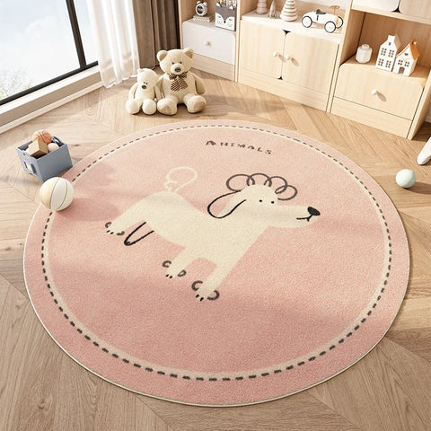 Navak Teppich, Cartoon-Stil, Schlafzimmer-Dekor, Plüsch-Teppich, flauschige, weiche Bodenmatte, süße runde Teppiche für das Wohnzimmer, dicker, rutschfester Lounge-Teppich