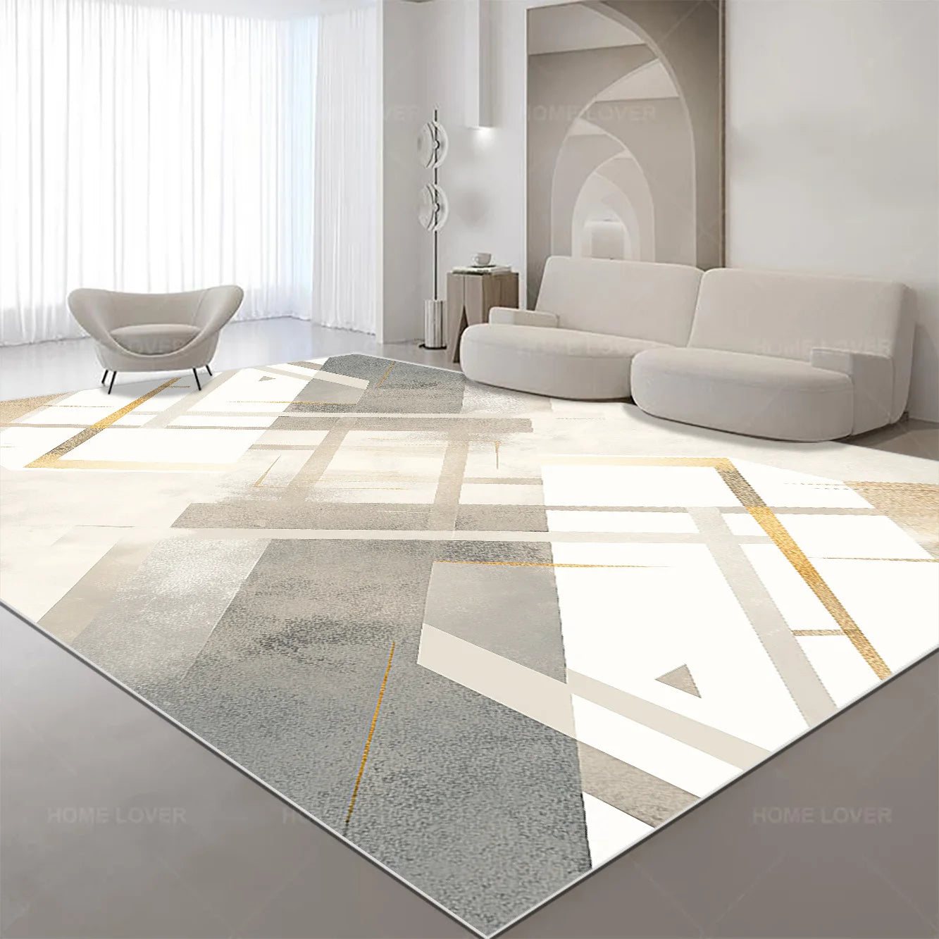 Navak Carpet Luxury Geometric Large Living Room Carpet Home Decoration Nordic Style Rugs for Bedroom Soft Non-slip Sofa Side Mat for Children