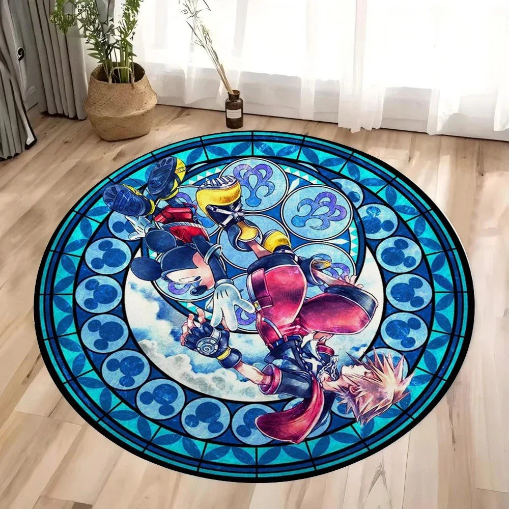 Navak Carpet Daily Picks Kingdom Hearts Cartoon Area Rug Round Floor Mat Living Room Carpet Bathroom Kitchen Rugs Doormat Non-slip Floor Mat