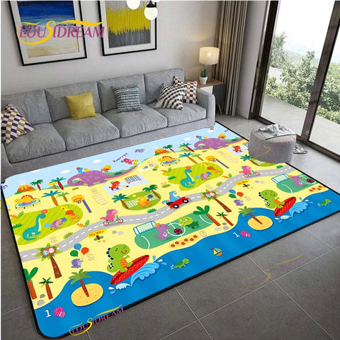 Navak Teppich Alfombra Straßenverkehrsroutenkarte Teppich Wohnzimmer Sofa Couchtisch Schlafzimmer Teppiche Küche Kinderspiel Anti-Rutsch-Bodenmatte Wohnkultur
