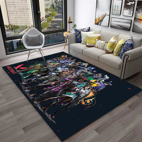 Navak Carpet VALORANT Game Gamer Cartoon 3D Carpet Rug for Home Living Room Bedroom Sofa Doormat Decor,kids Play Area Rug Non-slip Floor Mat