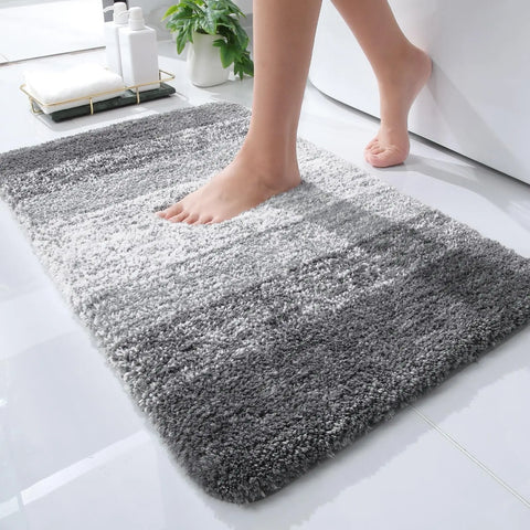 Navak Carpet Kitinjoy Badezimmerteppich, extra weich, saugfähig, Mikrofaser, rutschfest, Plüsch, zottelig, maschinenwaschbar, Badezimmerteppich