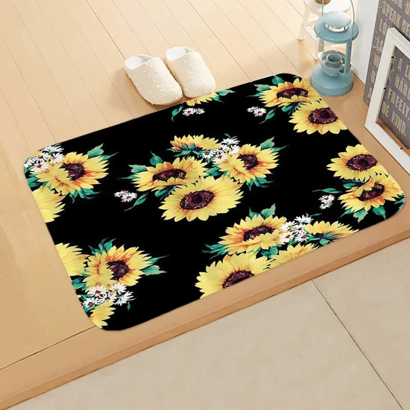 Navak Teppich, Sonnenblumen-Eingangs-Willkommens-Fußmatte, Blumen, Schlafzimmer, Nachttisch-Dekor, Teppich, rutschfest, Badezimmer, Küche, Fußmatten für den Innenbereich