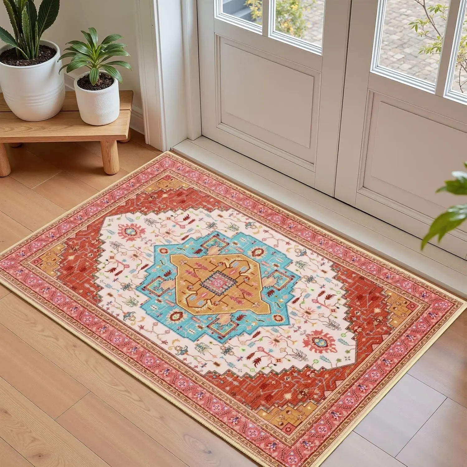 Navak Carpet Crystal Velvet Carpet Hellrosa Teppich für das Wohnzimmer, maschinenwaschbare Teppiche mit rutschfester Rückseite für Mädchenschlafzimmer, Cu