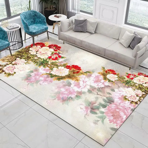 Navak Teppich, Heimdekoration, Eingangstürmatte, Blume, Rose, Pfingstrose, pastoral, 3D-gedruckter Teppich, Wohnzimmerteppich, pelzige Matte, Teppich, Schlafzimmerdekoration