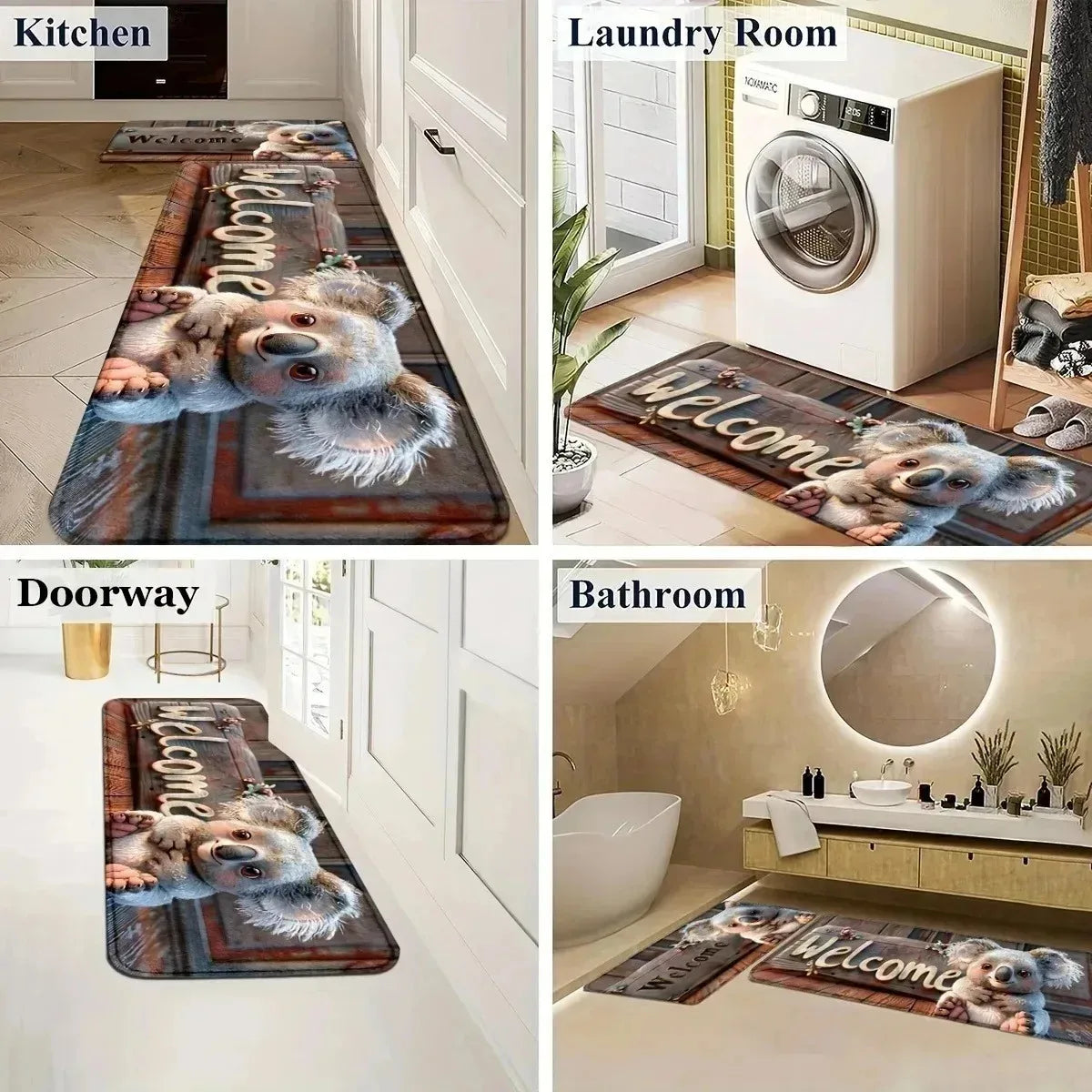 Navak Carpet 1 Stück 3D-Muster Landschaft Fußmatten Küchenteppiche Rutschfeste Pop-Design Badezimmerteppiche Badematte Teppich für Zuhause Waschbecken Wäsche Dekor