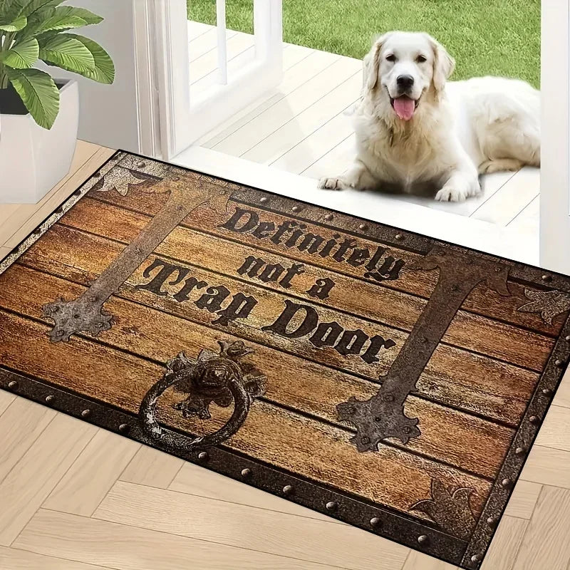 Navak Carpet 1 Stück Fußmatte mit Holzkisten-Fallendruck, saugfähig, waschbar, Heimdekor, Teppich, schmutzabweisend, für Wohnzimmer, Schlafzimmer, Badezimmer, Küche