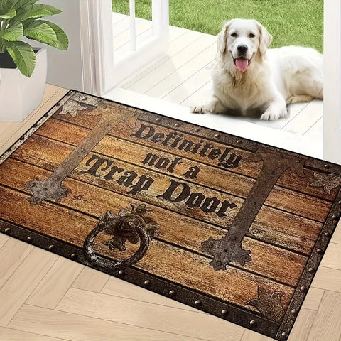 Navak Carpet 1 Stück Fußmatte mit Holzkisten-Fallendruck, saugfähig, waschbar, Heimdekor, Teppich, schmutzabweisend, für Wohnzimmer, Schlafzimmer, Badezimmer, Küche