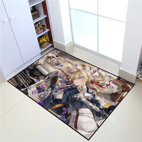 Navak Teppich Fußmatte für Evergarden Badezimmer Dekoration Anime Zimmer Violet Dekor Fußmatte Teppich Eingang Willkommen Bad Küche Teppich