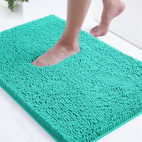 Navak Carpet Olanly Chenille-Badezimmerteppich, extra weich, zottelige Badematte, rutschfeste Badezimmer-Bodenmatte, wasserabsorbierende Plüsch-Mikrofaser-Teppiche für die Dusche