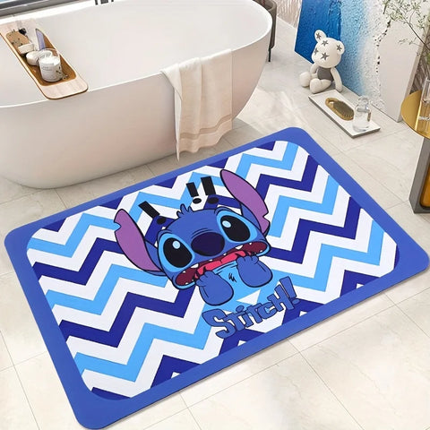 Navak Carpet Daily Picks Disney Stitch, rutschfeste, saugfähige Fußmatten für Badezimmer, Schlafzimmer, Wohnzimmer, Küche, Teppiche, Kieselalgen-Schlamm-Teppich für Heimdekoration