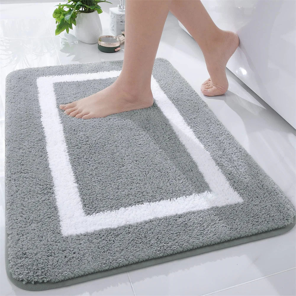 Navak Carpet Olanly Shaggy-Badematte, Mikrofaser, super saugfähig, Badezimmer-Duschvorleger, rutschfest, weiche Duschmatten, Bodenplüschteppich, Fußwaschmatte