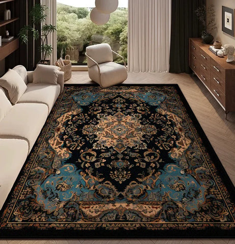 Navak Teppich, Teppich für Wohnzimmer, persische Retro-Dekoration, Zuhause, Schlafzimmer, Nachttisch, weiche, rutschfeste Matte, Boden, Lounge, leicht zu reinigen, flauschiger Plüschteppich