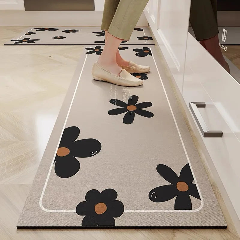 Navak Carpet Exclusive Picks Moderne, einfache, lange, wasserabsorbierende, ölabsorbierende Kieselgur-Fußmatten, Restaurant-Spezial-Rutschfeste Fußmatten