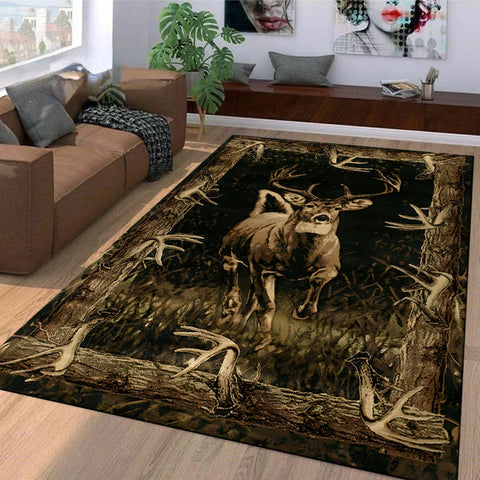 Navak Teppich 15 Größen Flagge Hirsch Muster Teppich Teppich für Wohnzimmer Badezimmer Matte Kreative Fußmatte Teppich für Schlafzimmer Wohnkultur Alfombras Cool