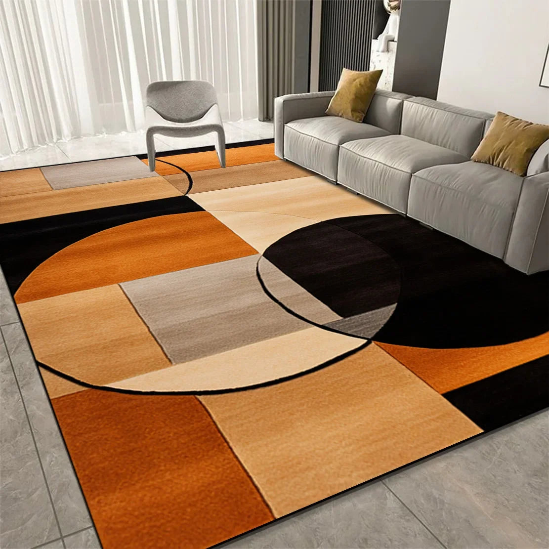 Navak Teppich Luxuriöse geometrische Teppiche für Wohnzimmerdekoration Sofa Große Fläche Heimteppiche für Schlafzimmer Weiche rutschfeste Matte für Kinder Коврик