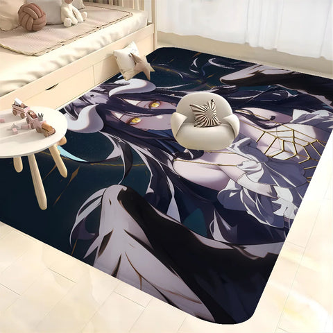 Navak Teppich Gamer Albedo Anime Sexy Girls Bodenmatte Nordischer Stil Home Fußmatte Badezimmer-Toilettenmatten Schlafzimmer Hotel Dekor Matte