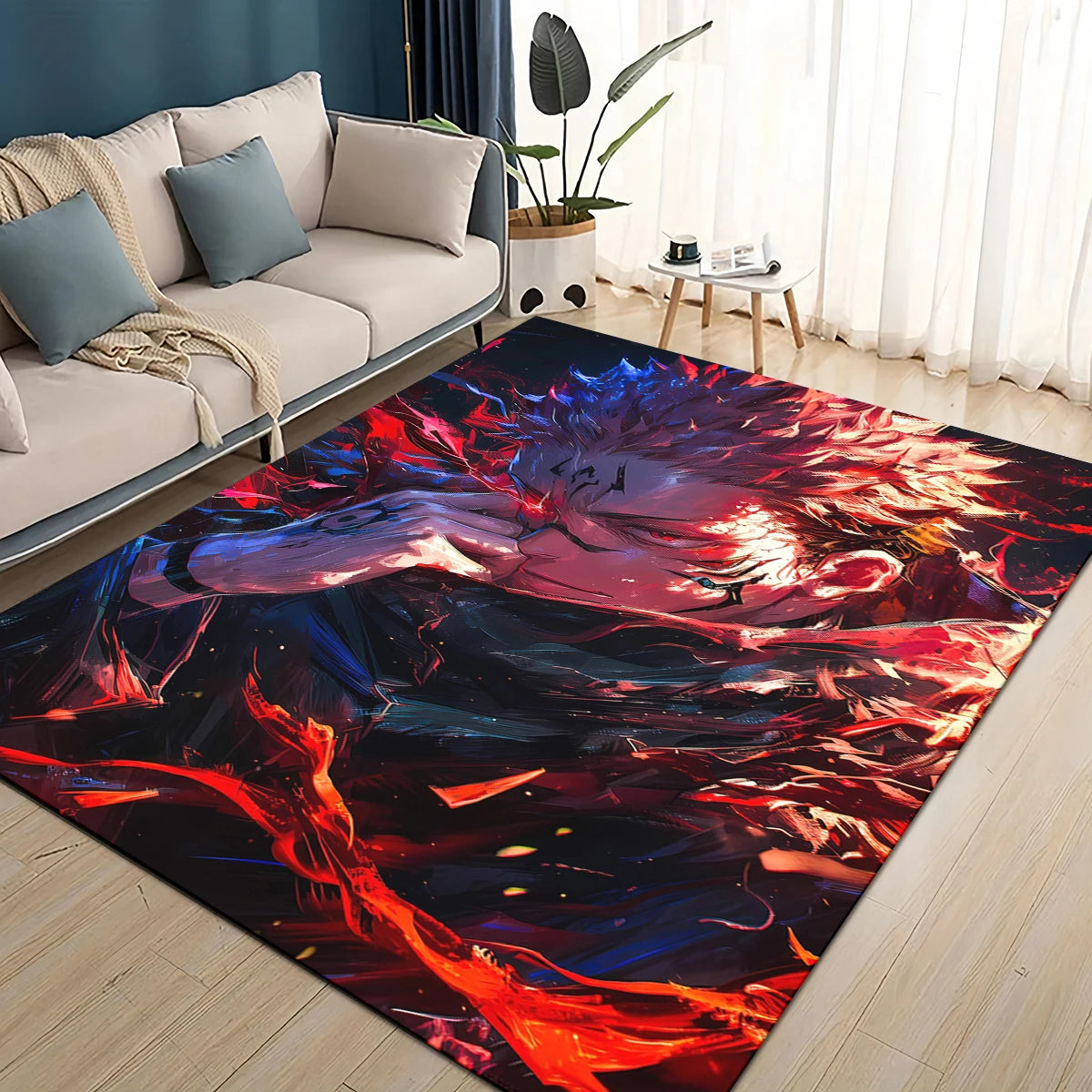 Navak Teppich, 3D-Cartoon, Jujutsu Kaisen, Anime, Itadori Yuj, Teppich für Wohnzimmer, Schlafzimmer, Heimsofa, Dekoration, Kinderspiel, rutschfeste Bodenmatte