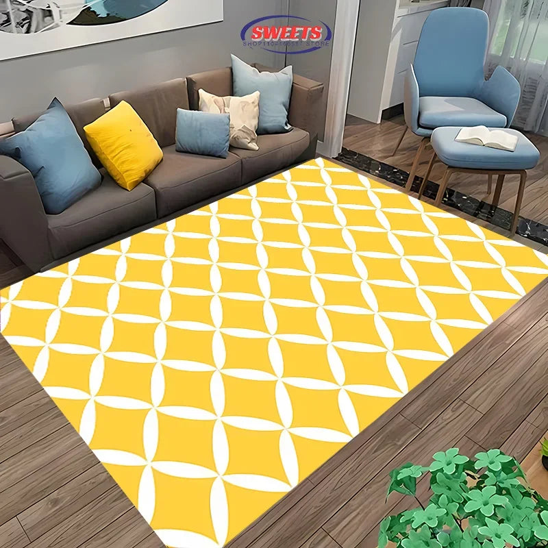 Navak Teppich, 3D-HD, nordischer Stil, minimalistisches geometrisches Muster, Teppich für Wohnzimmer, Schlafzimmer, rutschfester Teppich, Sofa, Fußmatte, Heimdekoration, langlebige Matte