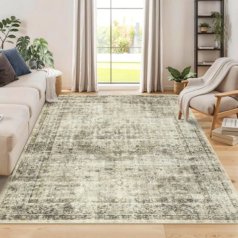 Navak Carpet Washable Area Rug Stain-Resistant Throw Rug Indoor Carpet with Non-Slip Backing Foldable Floor Cover for Living Room, Bedroom