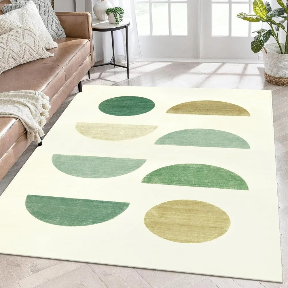 Navak Carpet Lahome Boho-Teppich mit Halbkreismuster für Wohnzimmer, Dekoration, Schlafzimmer, weiche Matten, Küchentisch, rutschfeste Teppiche, Lounge-Sofa, Bodenmatte