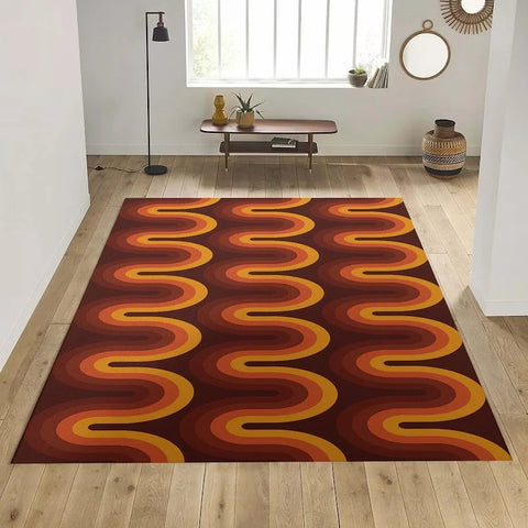 Navak Teppich Mid Century Modern Art Teppiche Skandinavischer Stil Wohnzimmer Teppich Retro 70er Jahre Bereich Teppich Neutral Abstrakt Geometrischer Teppich Rutschfest