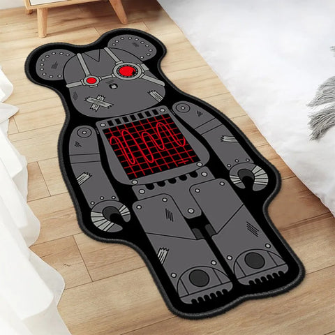 Navak Teppich, unregelmäßiger Cartoon-Bearbricks-Teppich, mehrfarbig, Gewaltbär-Teppich für Schlafzimmer, Nachttisch, rutschfest, modisch, für Zuhause, Bodenmatte