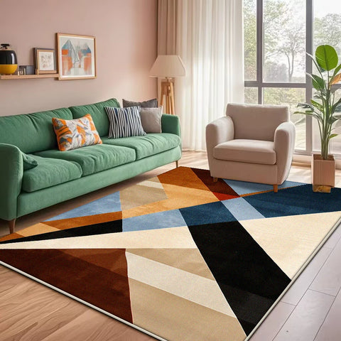 Navak Carpet Modern Geometric Large Rugs for Living Room Decoration Nordic Style Home Carpet Light Luxury Bedroom Rug Non-slip Washable Mat