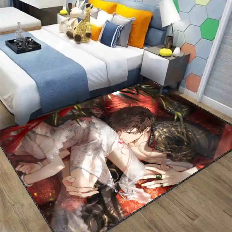 Navak Carpet Exclusive Picks Japanischer Anime-Schlingenteppich – maschinenwaschbarer Nachttischteppich für Airbnb, Hotel, gemütliche Wohndekoration