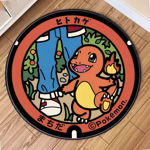 Navak Carpet Daily Picks Cute Pokemon Wartortle Round Rug for Living Room Decor Bedroom Rug Lounge Balcony Sofa Mat Swivel Chair Mat Kids Gift