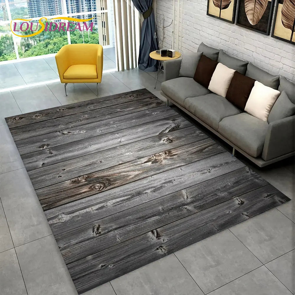 Navak Carpet 3D HD Holzmaserung Retro-Teppich, groß, Teppich für Zuhause, Wohnzimmer, Kinderzimmer, Schlafzimmer, Sofa, Fußmatte, Dekor, Küche, rutschfeste Bodenmatte