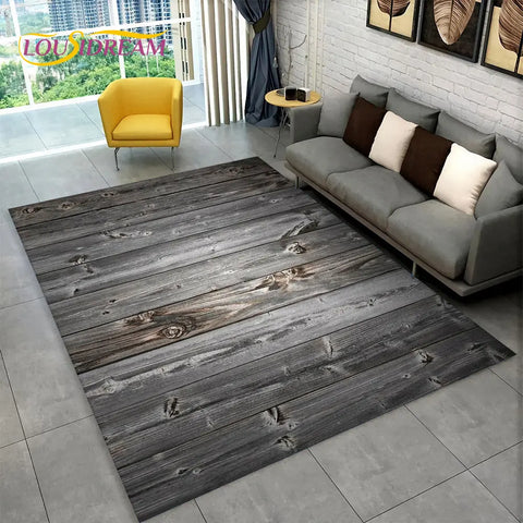 Navak Carpet 3D HD Holzmaserung Retro-Teppich, groß, Teppich für Zuhause, Wohnzimmer, Kinderzimmer, Schlafzimmer, Sofa, Fußmatte, Dekor, Küche, rutschfeste Bodenmatte