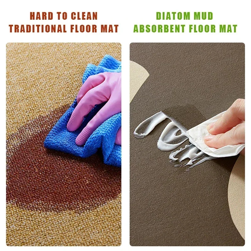 Navak Teppich Küchenteppich Saugfähige Bodenmatte Kieselalgenschlamm Ölabsorption Rutschfeste Fußmatten Langer Teppich Schwarz kariert Heimdekoration Teppiche 주방 깔개