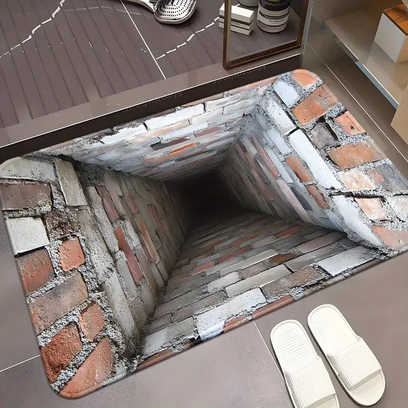Navak Teppich, Fußmatte für den Eingangsbereich, Ziegelstein, bodenloses Loch, Teppich, 3D-Falle, optische visuelle Illusion, Teppiche, Spielzimmer, Bodenteppichmatte