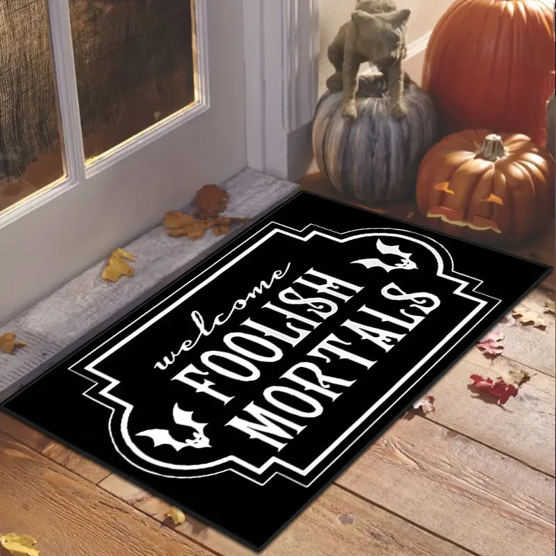 Navak Carpet Scandinavian Gothic Skeleton Floor Mat Entrance Outdoor Rug Absorbent Dirty Resistant Carpet Doormat Machine Washable Bedroom