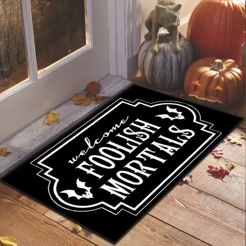 Navak Carpet Scandinavian Gothic Skeleton Floor Mat Entrance Outdoor Rug Absorbent Dirty Resistant Carpet Doormat Machine Washable Bedroom