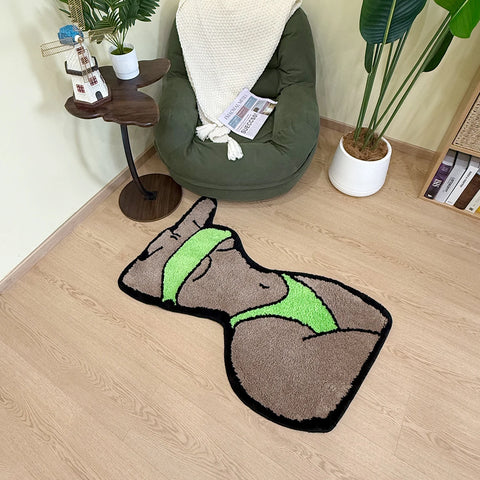Navak Carpet Sexy Bikini Tufting Rug Bathroom Mat Soft Body Chic Carpet Bedroom Rug Living Area Floor Pad Doormat Aesthetic Home Room Decor