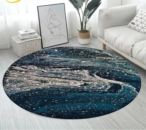 Navak Carpet Nordic Colour Green Gold White Marble Round Carpet Balcony Floor Mat Bathroom Living Room Home Yoga Coffee Mats Home Decor Rug