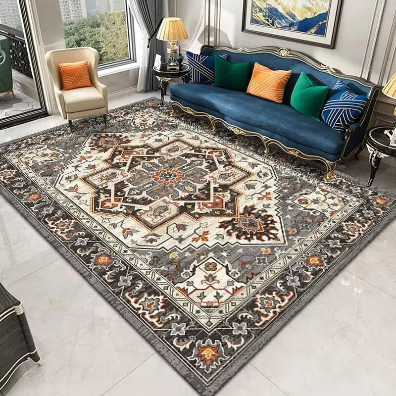 Navak Teppich Persischer Retro-Teppich Wohnzimmer Leichte Luxusdekoration Schlafzimmer Nachttisch Große Teppiche Lobby Couchtisch rutschfeste fusselfreie Matten
