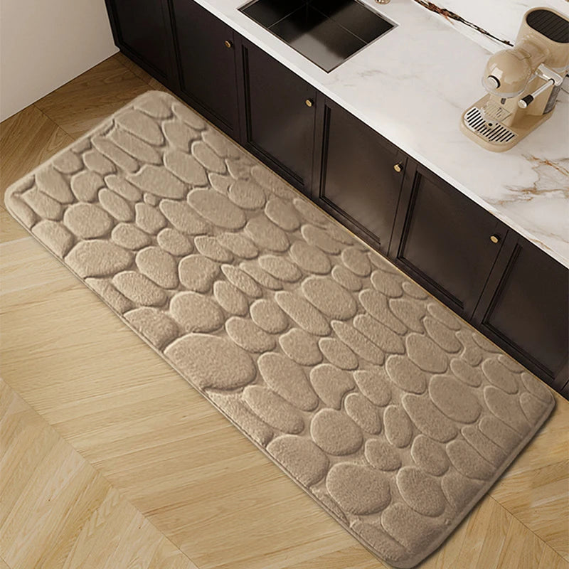 Navak Carpet 1 Stück Schickes Kopfsteinpflaster-Design Küchenmatte Weich Waschbar Rutschfest Saugfähig Wohndekor Dekor Teppich