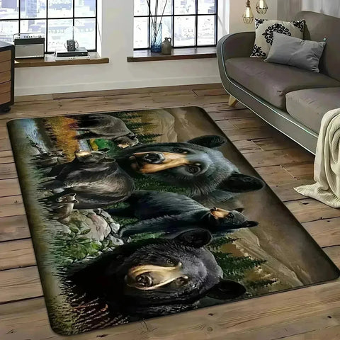 Navak Carpet 1 Stück Küchenteppich mit Milu-Hirschmuster, rutschfeste Fußmatten für Zuhause, Pop-Design, Badezimmerteppich, Badematte, Teppich für Zuhause, Waschbecken, Wäschedekor