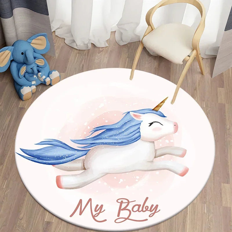 Navak Teppich Cartoon Niedlicher Bär Runder Teppich für Wohnzimmer Teppiche Badematte für Kinderzimmer Matten Schlafzimmer Teppiche Baby Kinderzimmer Wohnkultur